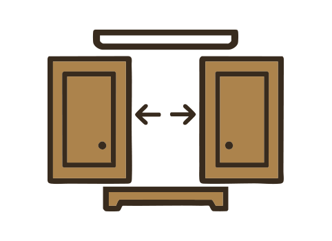 Icon of cabinet doors being replaced.